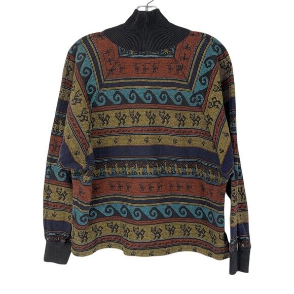 Vintage Christian de Castelnau Liquette Top Avant Garde Soft Cotton Large Aztec - Picture 2 of 10